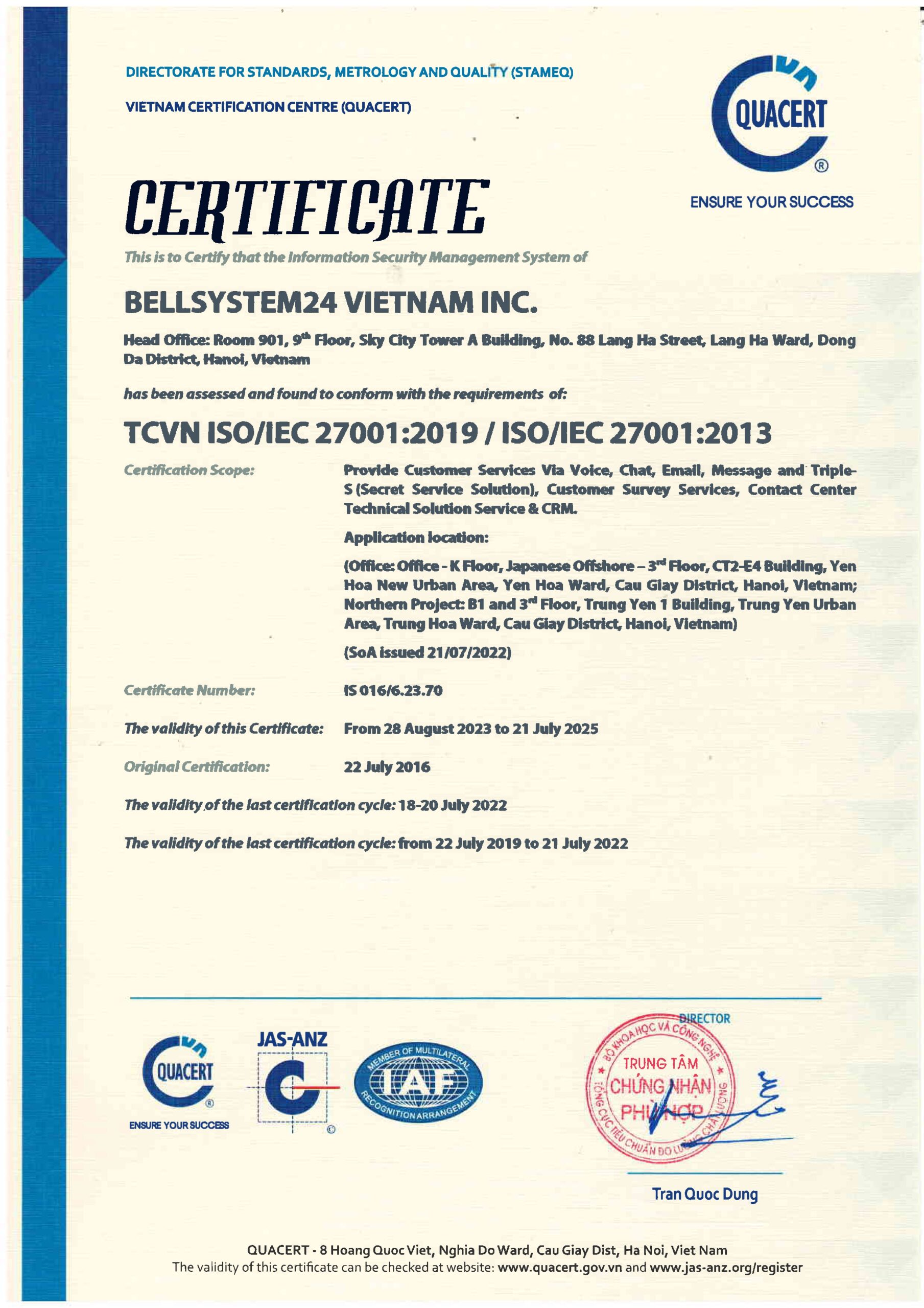 CERTIFICATE ISO 27001 2013-MBAC